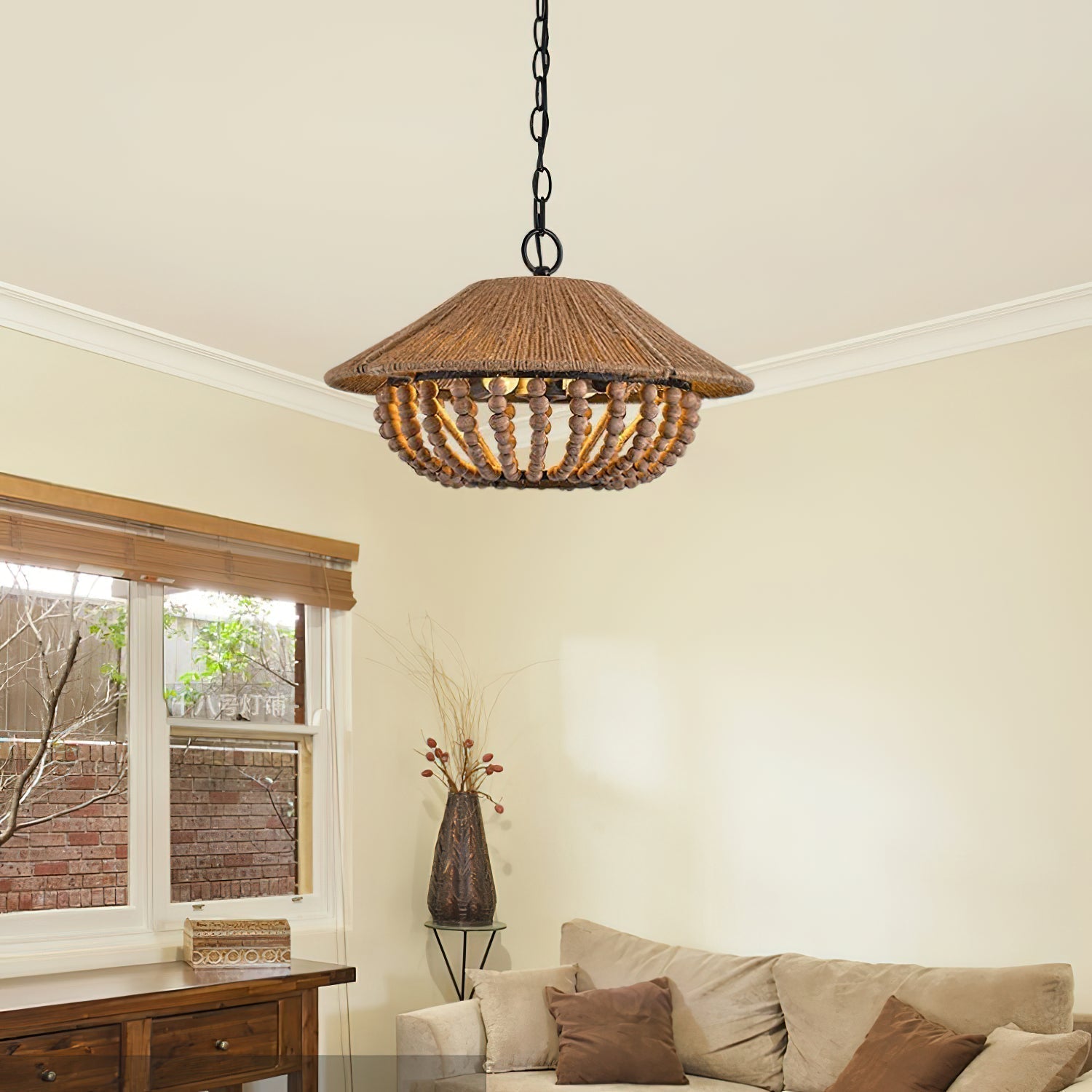 Elmarion Eleganz Natur Landhaus Holz Pendelleuchte-Letslighting