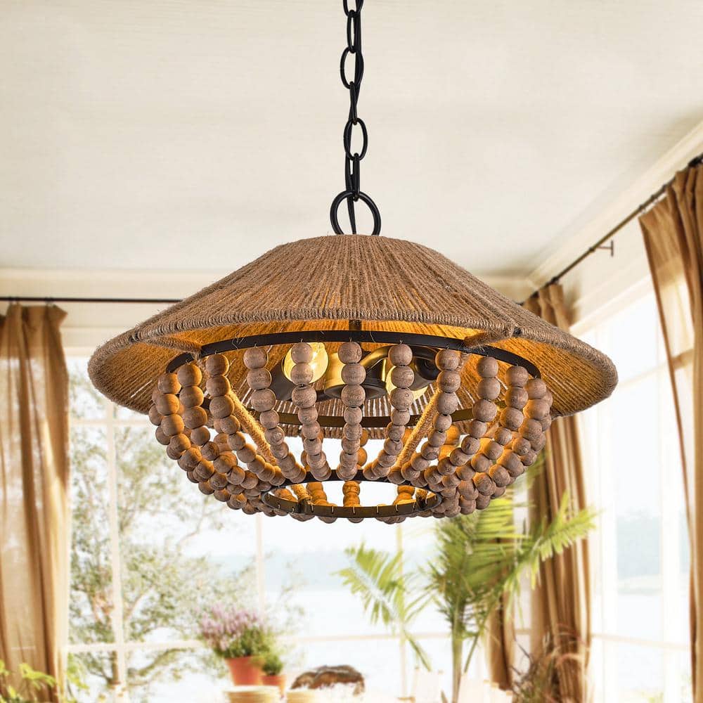 Elmarion Eleganz Natur Landhaus Holz Pendelleuchte-Letslighting