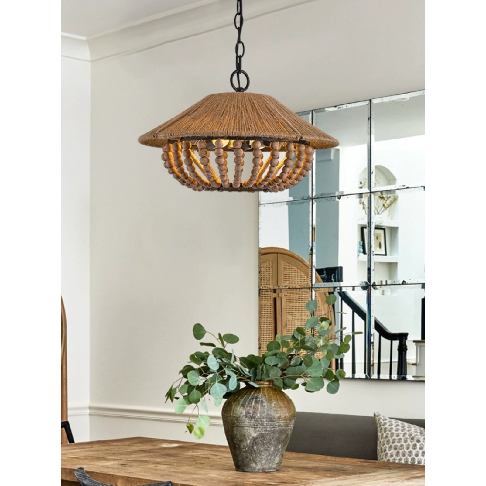 Elmarion Eleganz Natur Landhaus Holz Pendelleuchte-Letslighting