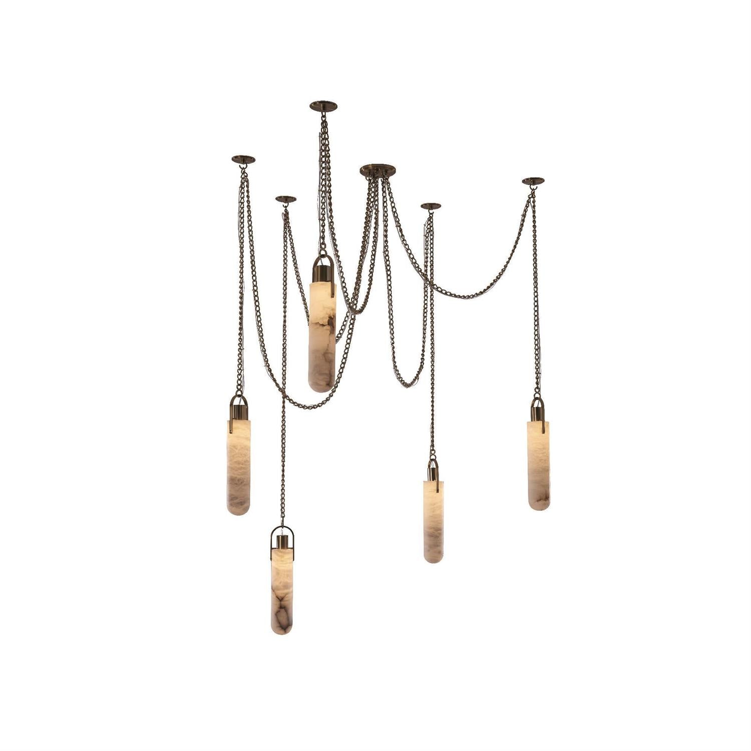 Uphaos Modern Minimalist Alabaster Metal Pendant Lamp - Letslighting