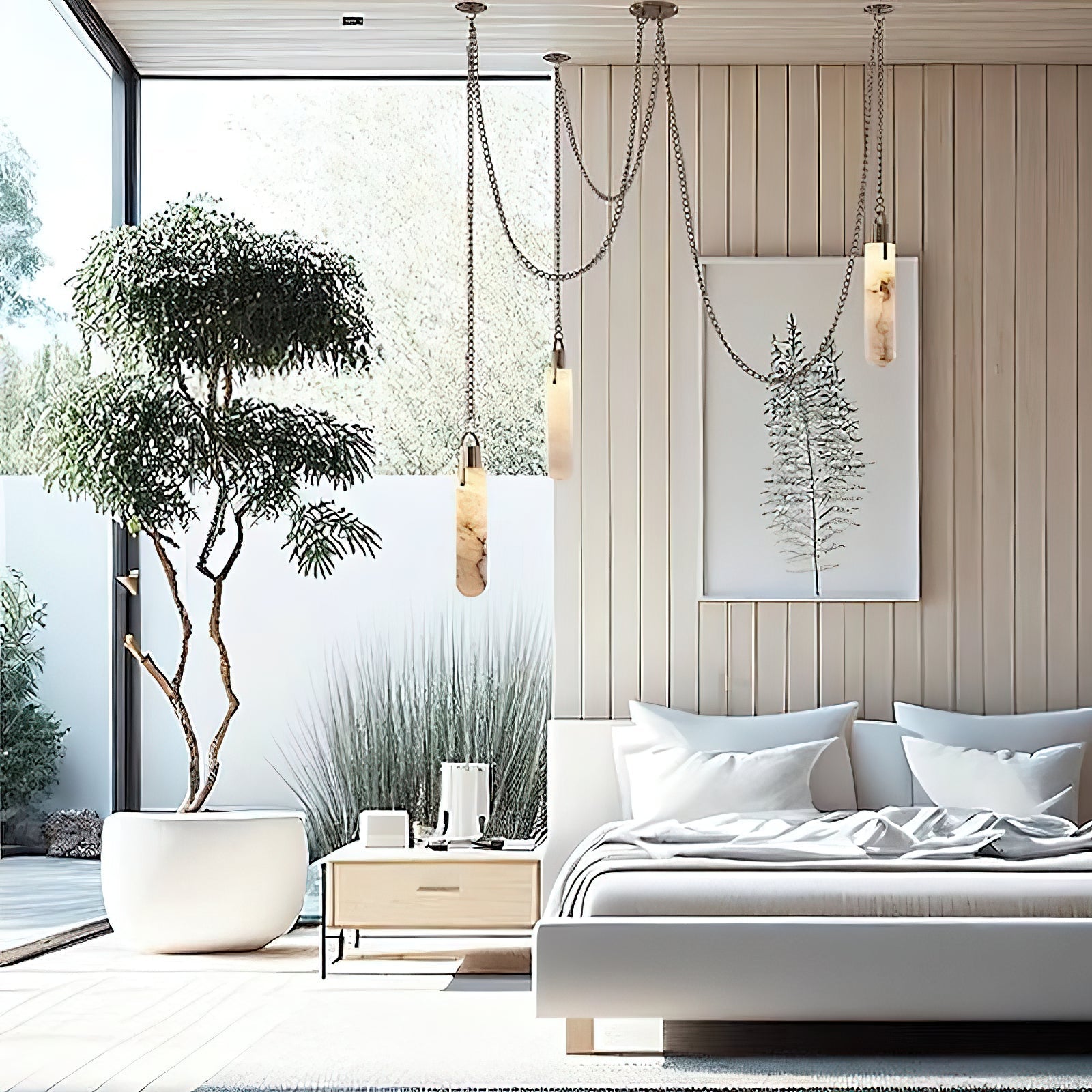 Uphaos Modern Minimalist Alabaster Metal Pendant Lamp - Letslighting