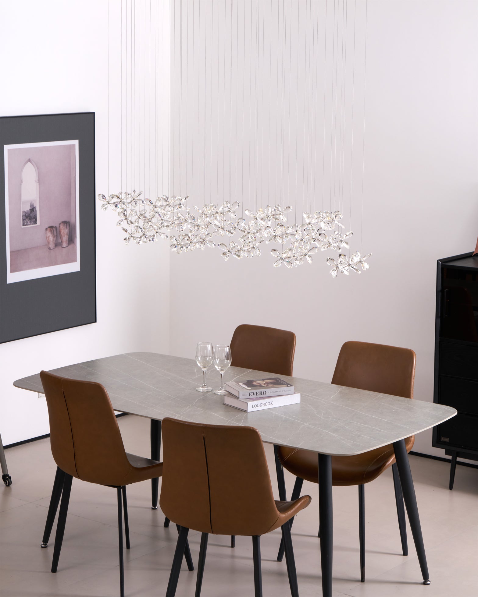 Lustra Kronleuchter Kristall Schmetterling Blumen Cluster-Letslighting