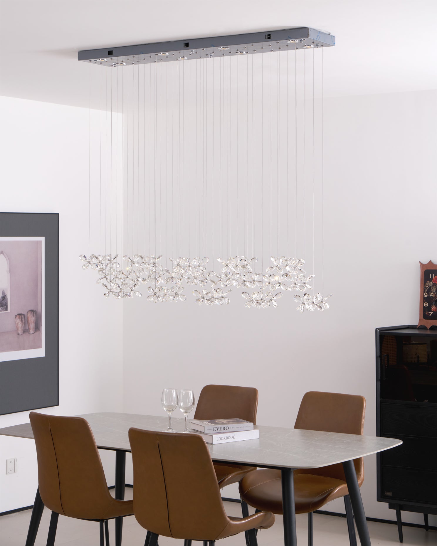 Lustra Kronleuchter Kristall Schmetterling Blumen Cluster-Letslighting