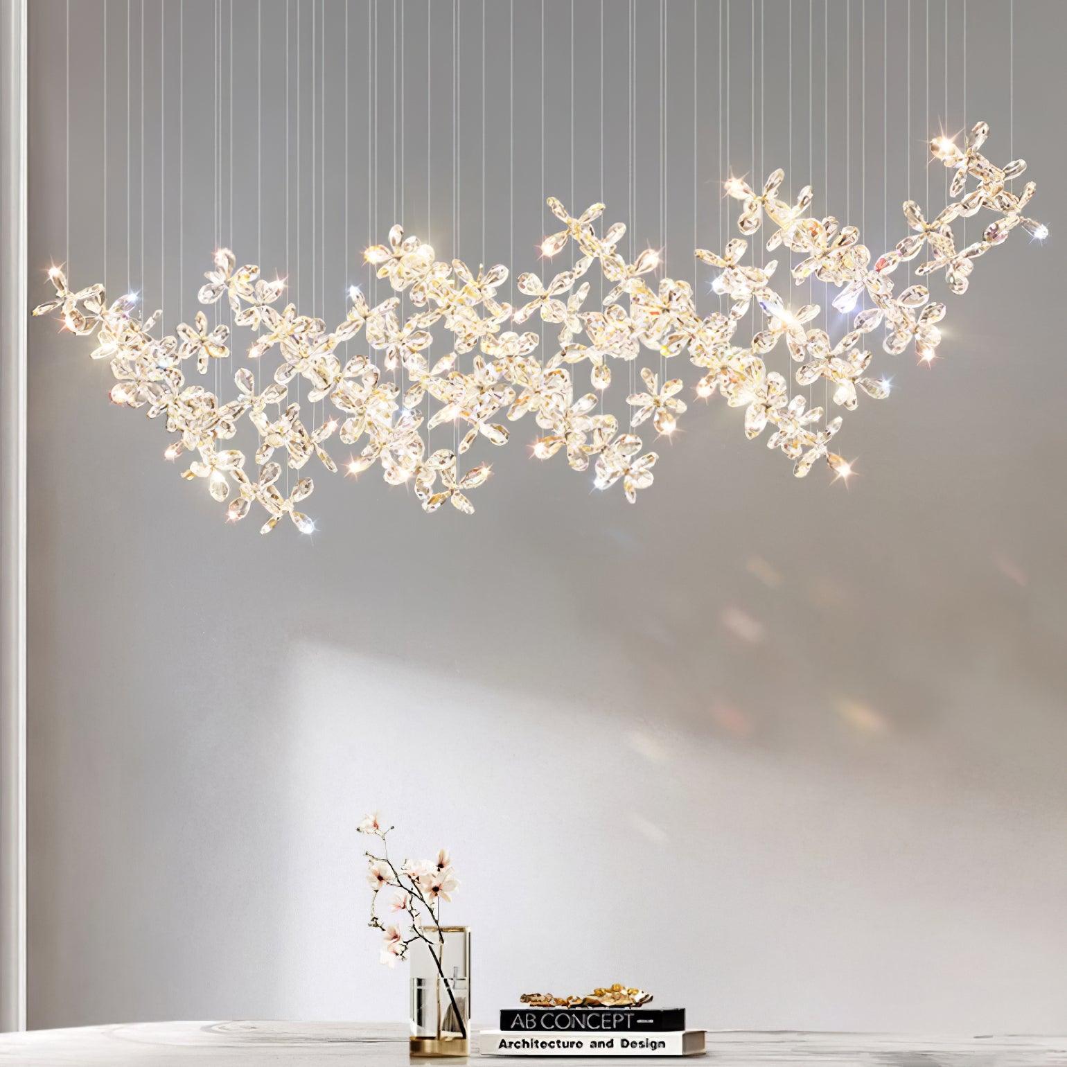 Lustra Kronleuchter Kristall Schmetterling Blumen Cluster-Letslighting