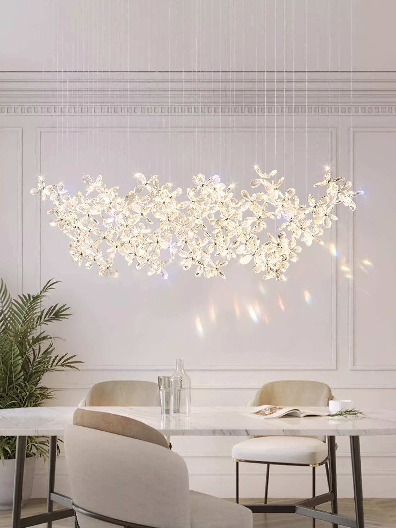 Lustra Kronleuchter Kristall Schmetterling Blumen Cluster-Letslighting