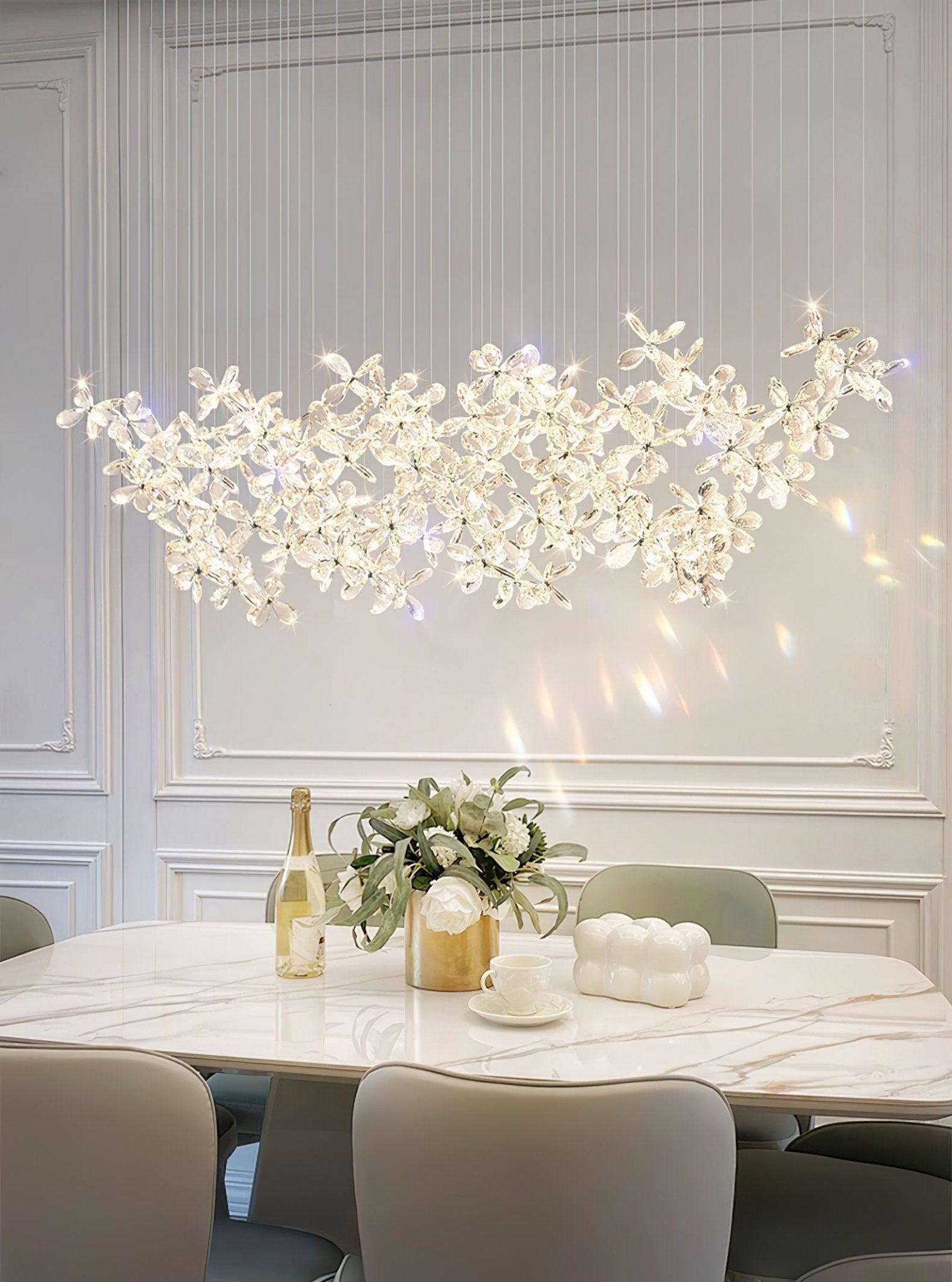Lustra Kronleuchter Kristall Schmetterling Blumen Cluster-Letslighting