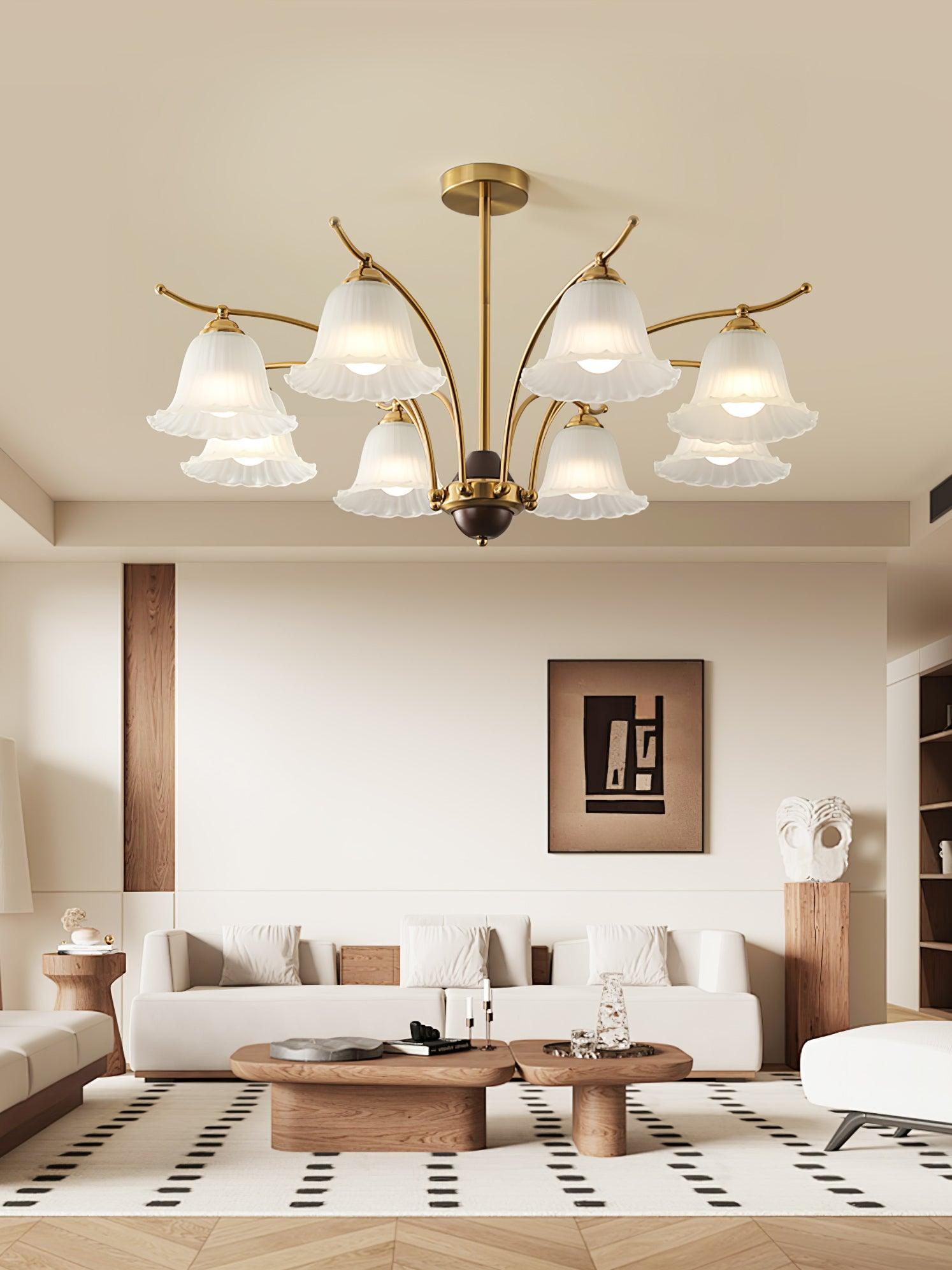 Civinora Brass Alabaster Chandelier - Neutralighting