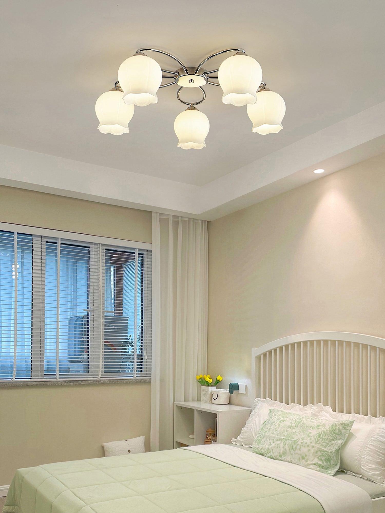 Oldore Premium Eleganz Blume Glas Deckenleuchte-Letslighting