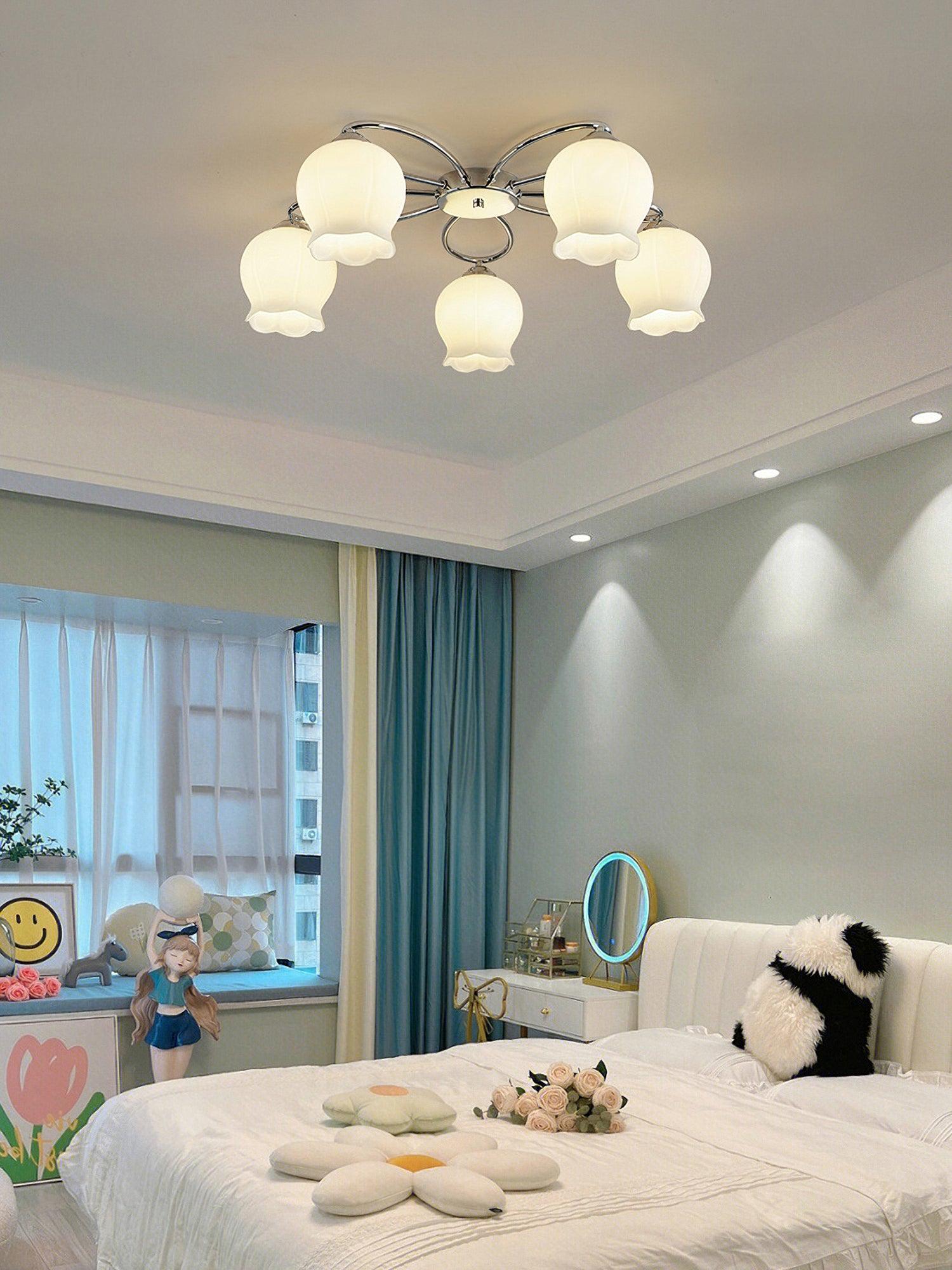 Oldore Premium Eleganz Blume Glas Deckenleuchte-Letslighting