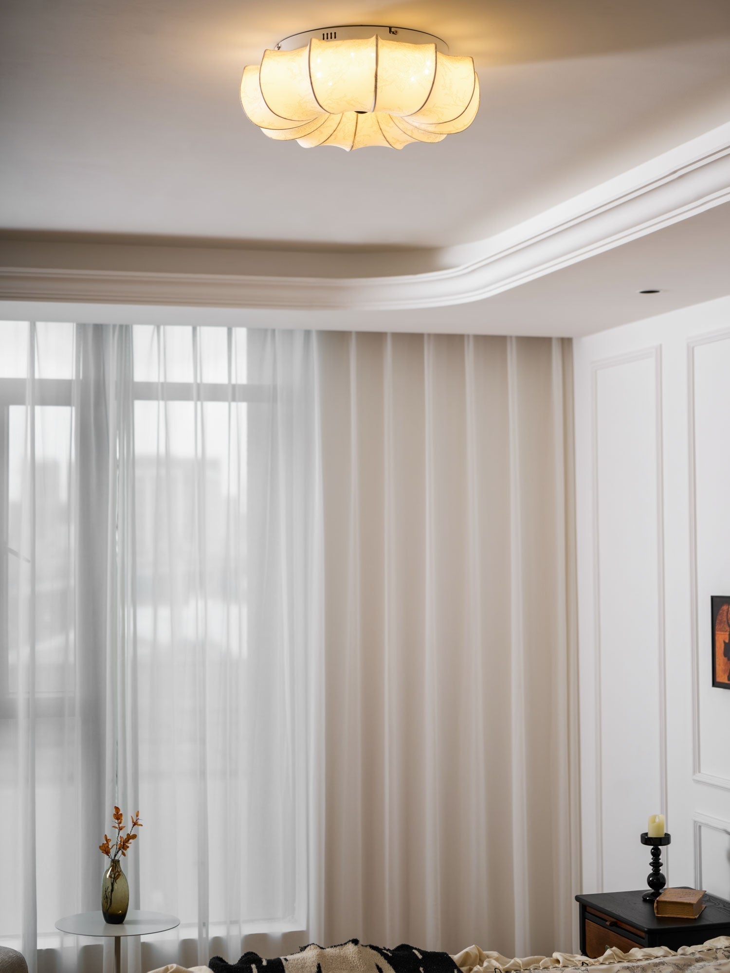 Vivaria Premium Nordic Art Deckenleuchte aus Holz und Stoff-Letslighting