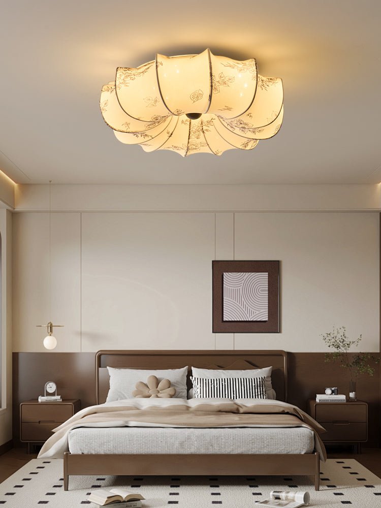 Vivaria Premium Nordic Art Deckenleuchte aus Holz und Stoff-Letslighting