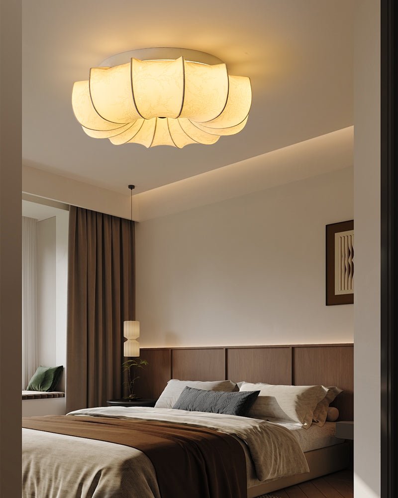 Vivaria Premium Nordic Art Deckenleuchte aus Holz und Stoff-Letslighting