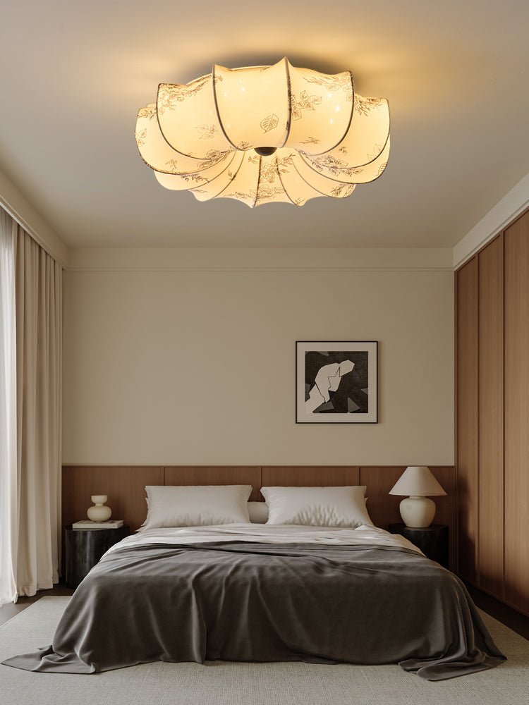 Vivaria Premium Nordic Art Deckenleuchte aus Holz und Stoff-Letslighting