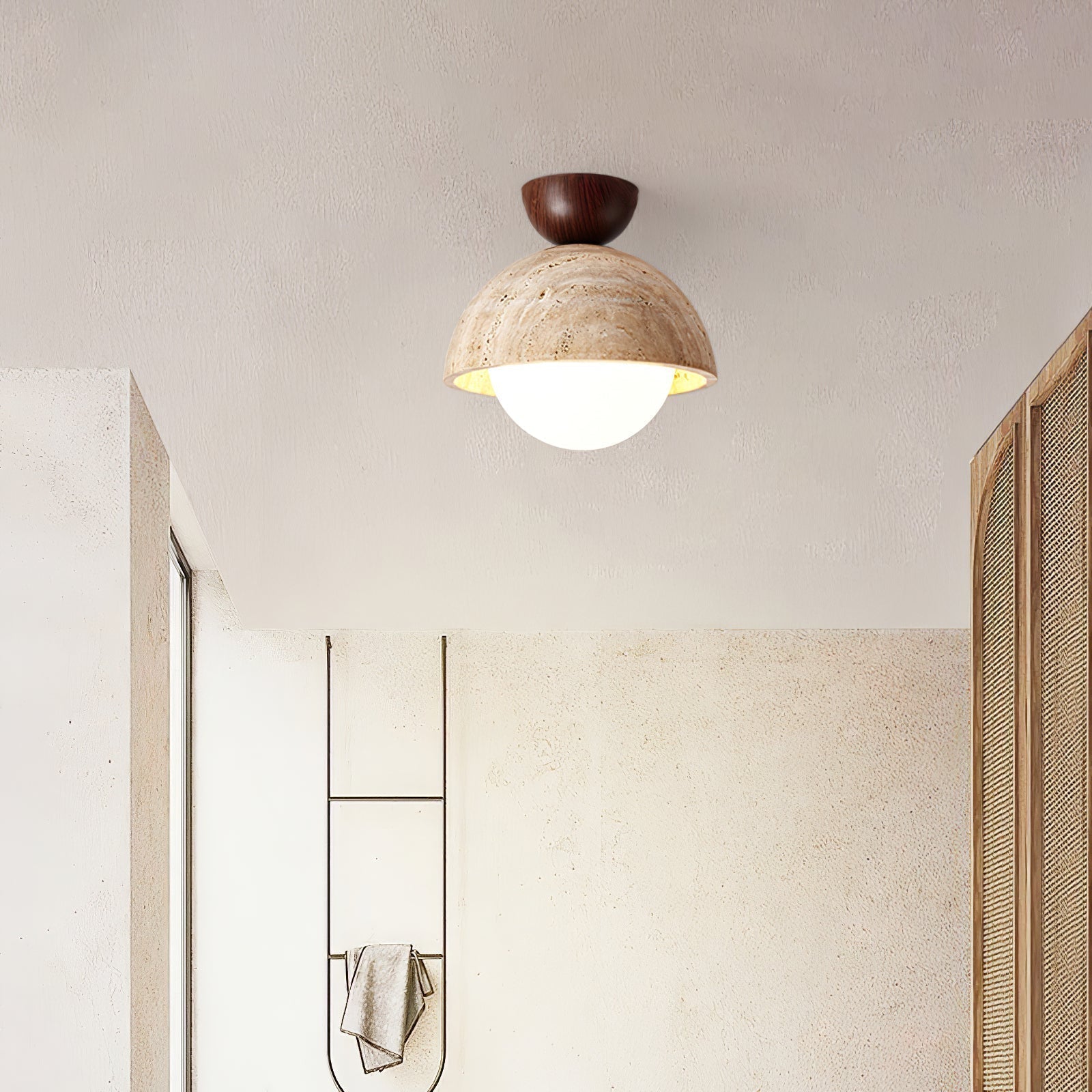 Solana Travertine Ceiling Light - Blowlighting
