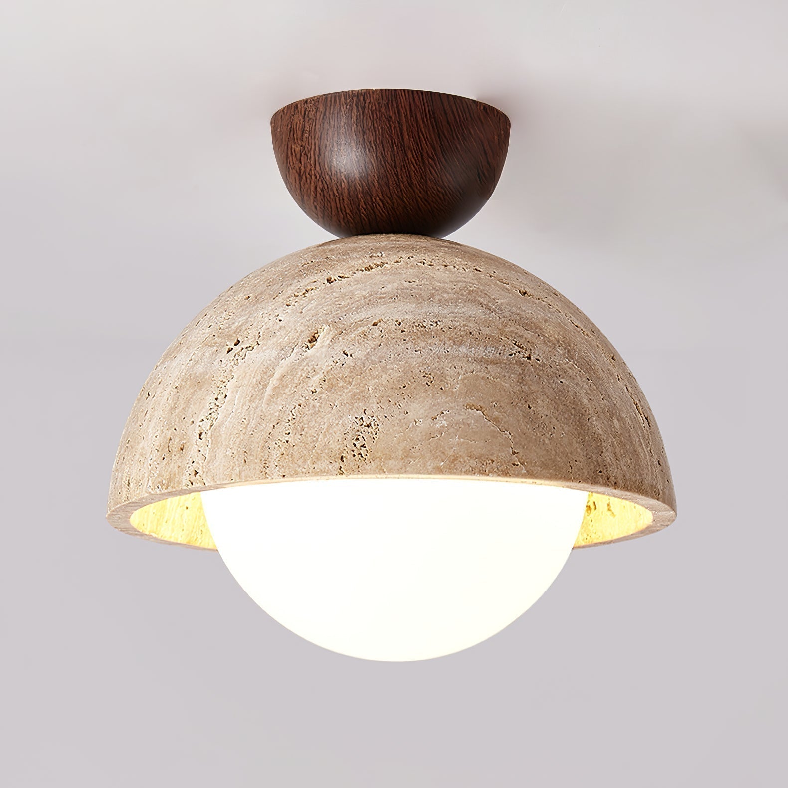 Solana Travertine Ceiling Light - Blowlighting