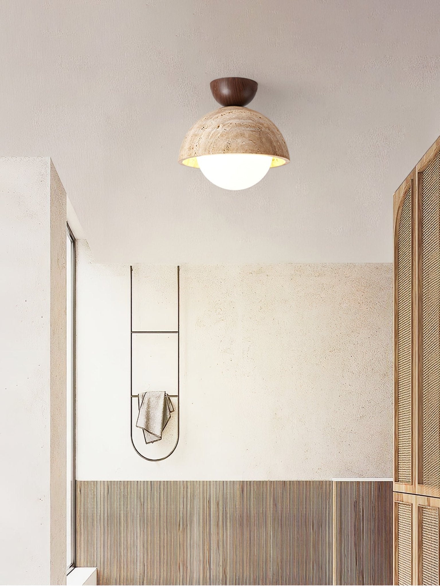 Solana Travertine Ceiling Light - Blowlighting