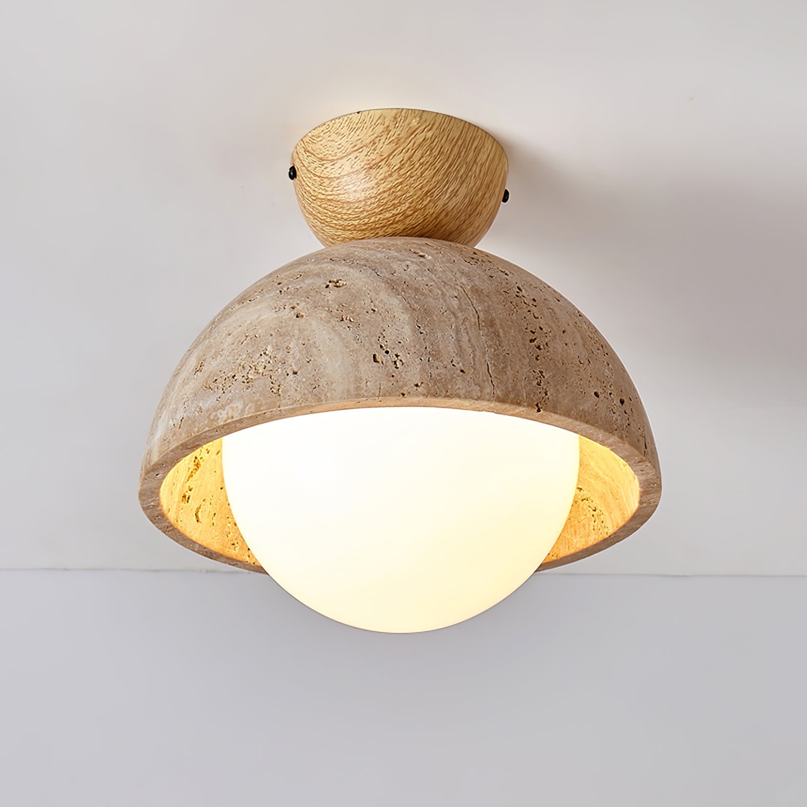 Solana Travertine Ceiling Light - Blowlighting