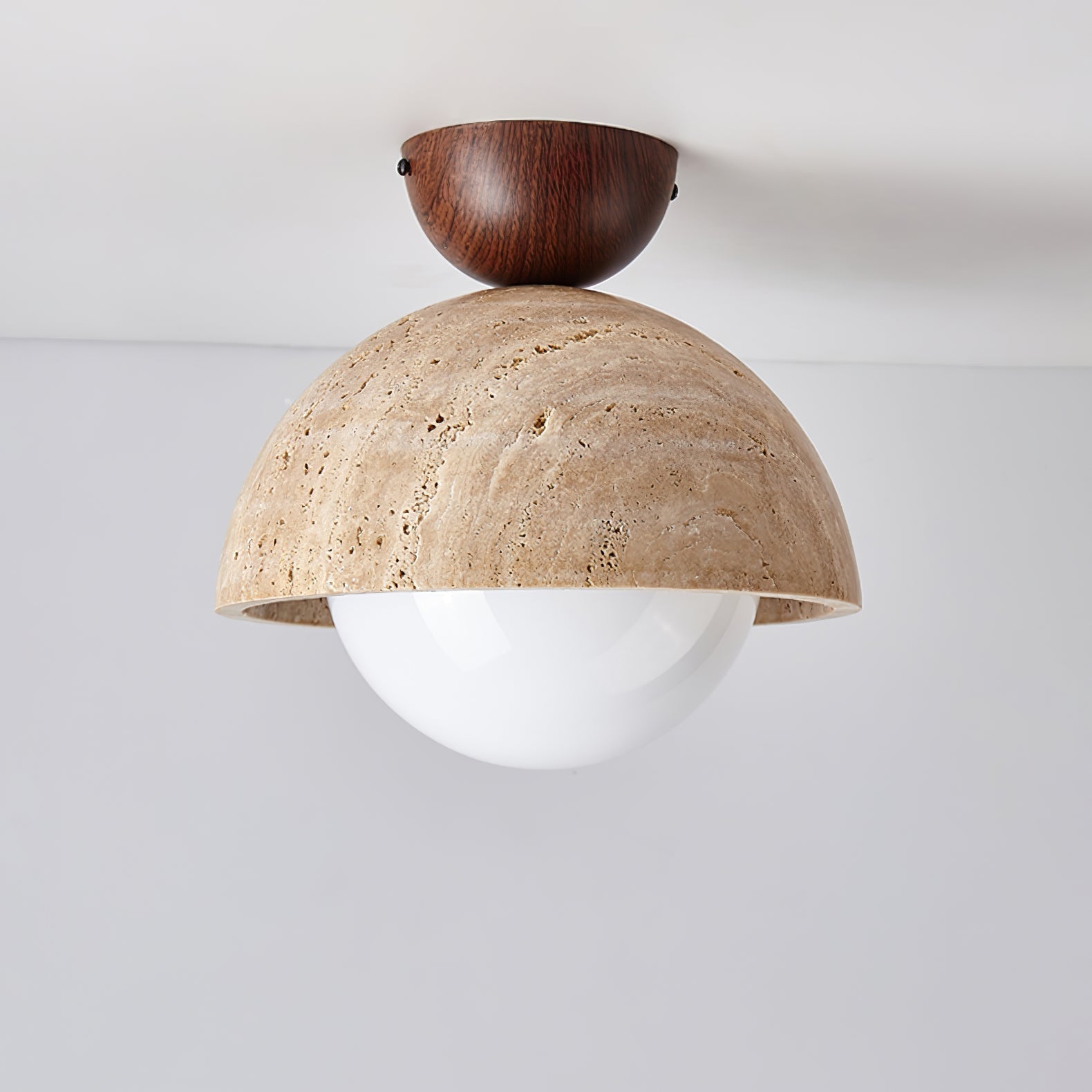 Solana Travertine Ceiling Light - Blowlighting