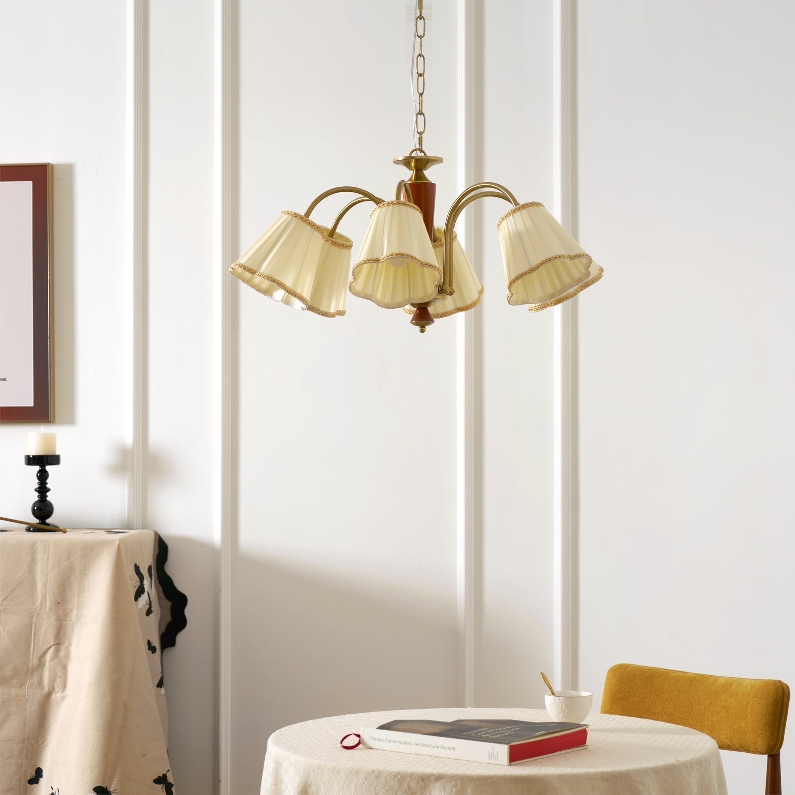 Elijh Vintage Stoff-Kronleuchter-Letslighting