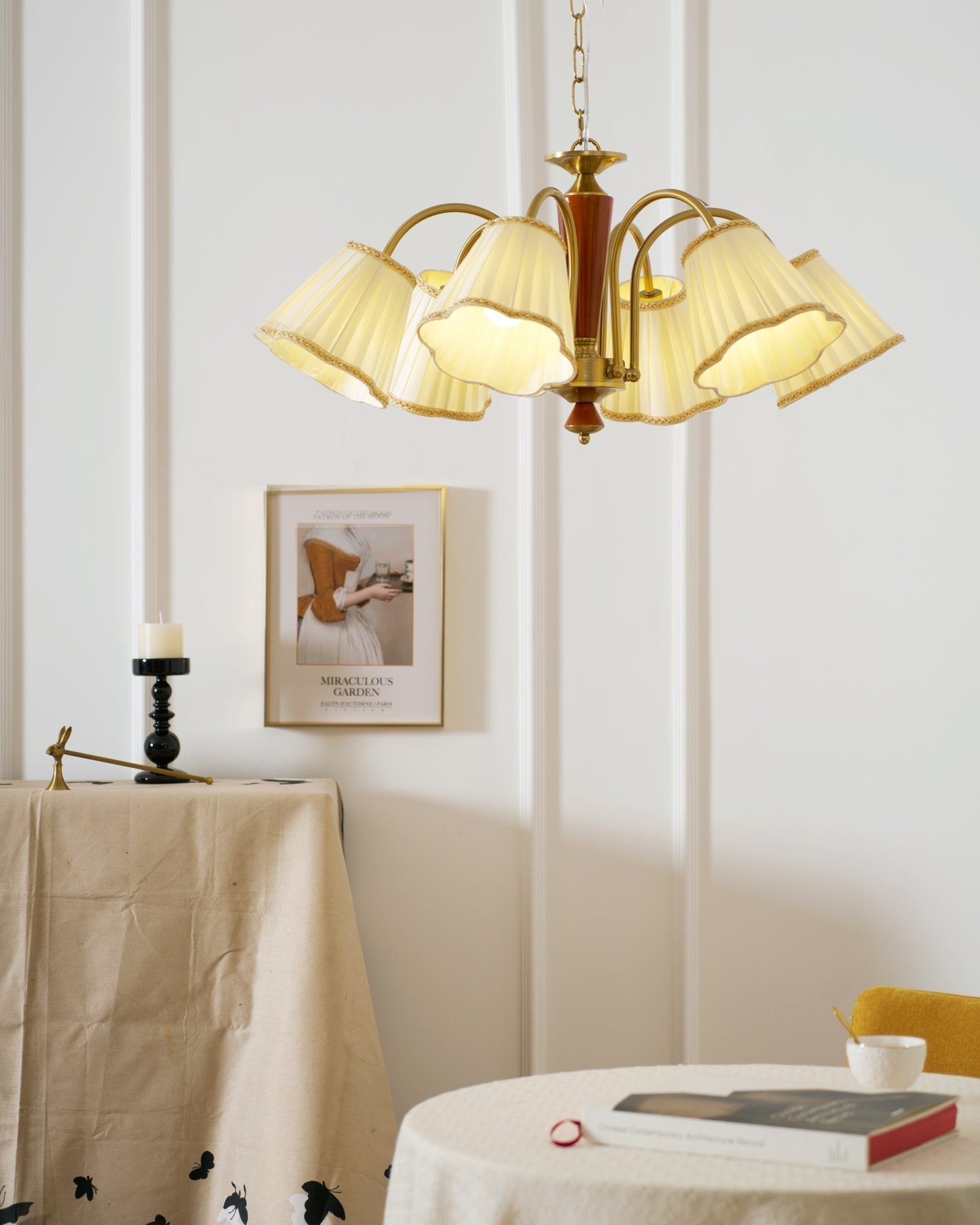 Elijh Vintage Stoff-Kronleuchter-Letslighting