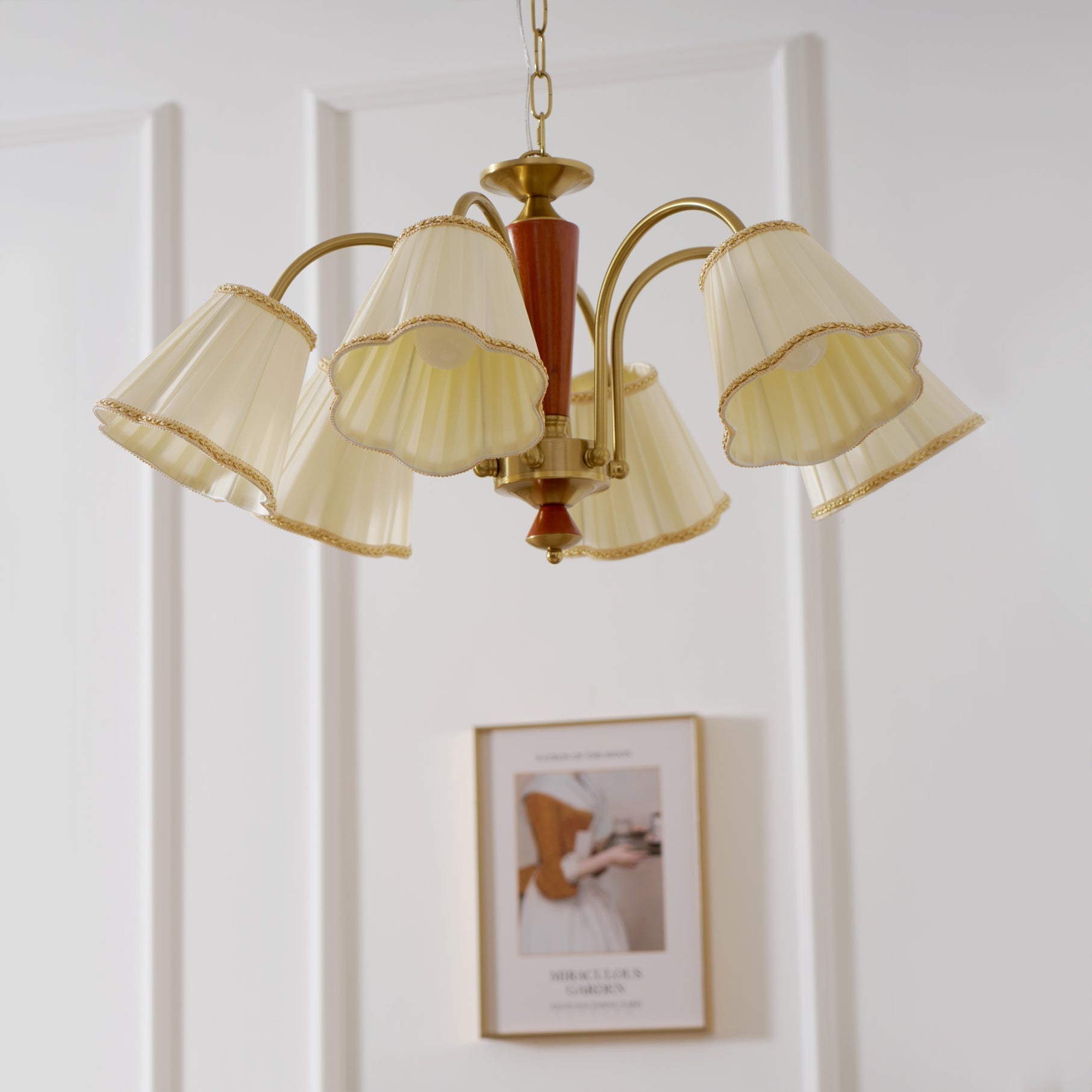 Elijh Vintage Stoff-Kronleuchter-Letslighting