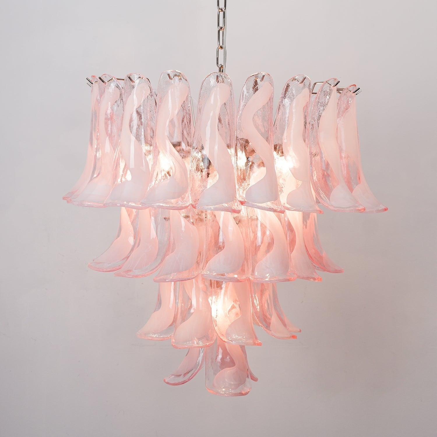 Aurora Chandelier Pink Murano Lily Petal Cascading Floral Classic - Neutralighting