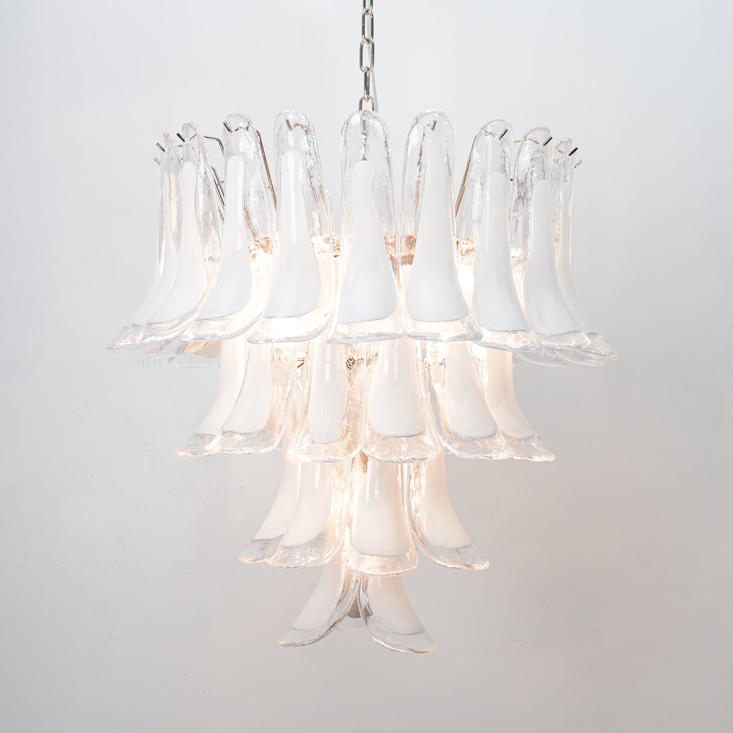 Aurora Chandelier Pink Murano Lily Petal Cascading Floral Classic - Neutralighting