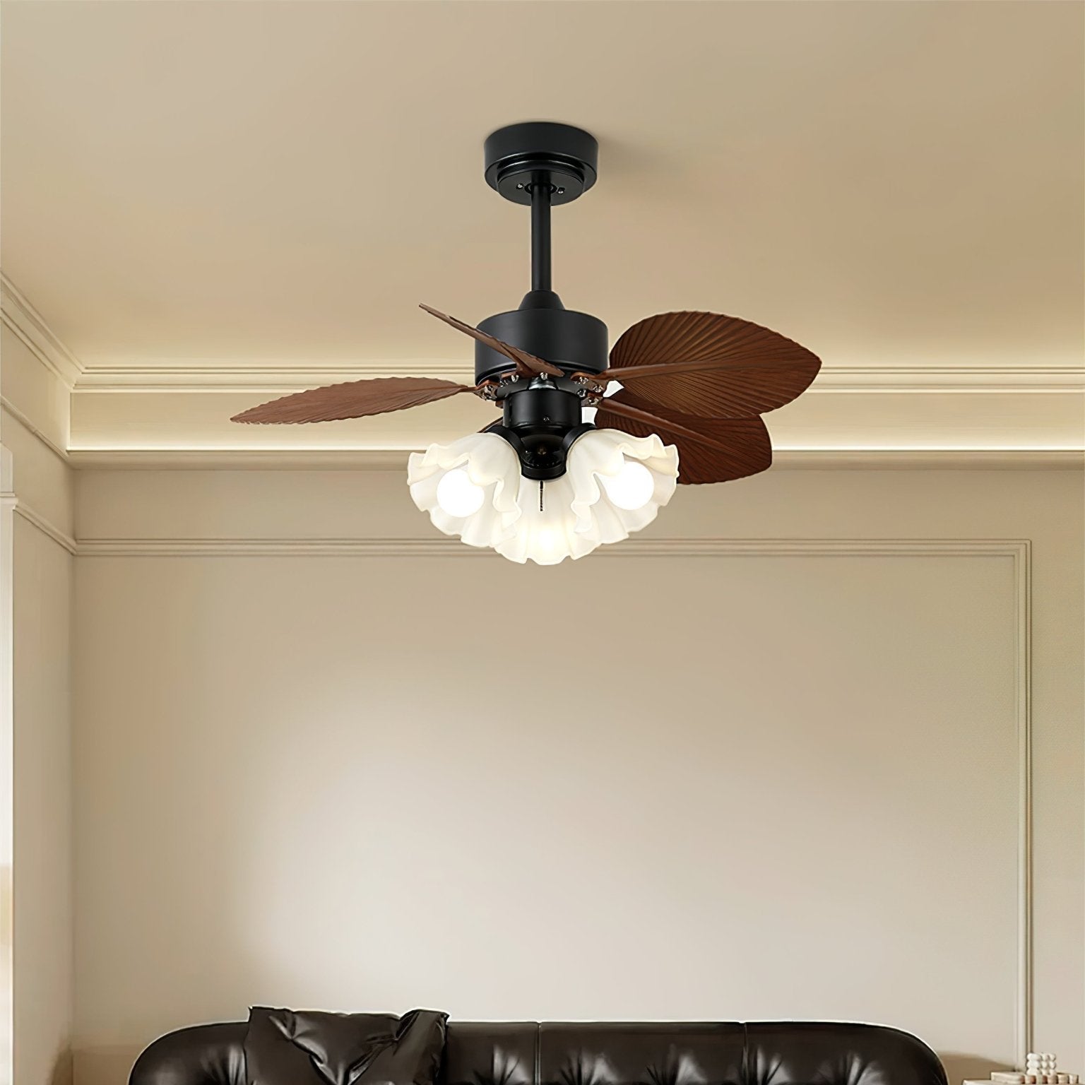 Rosalyn Deckenventilatorleuchte mit Metallrahmen und Motor