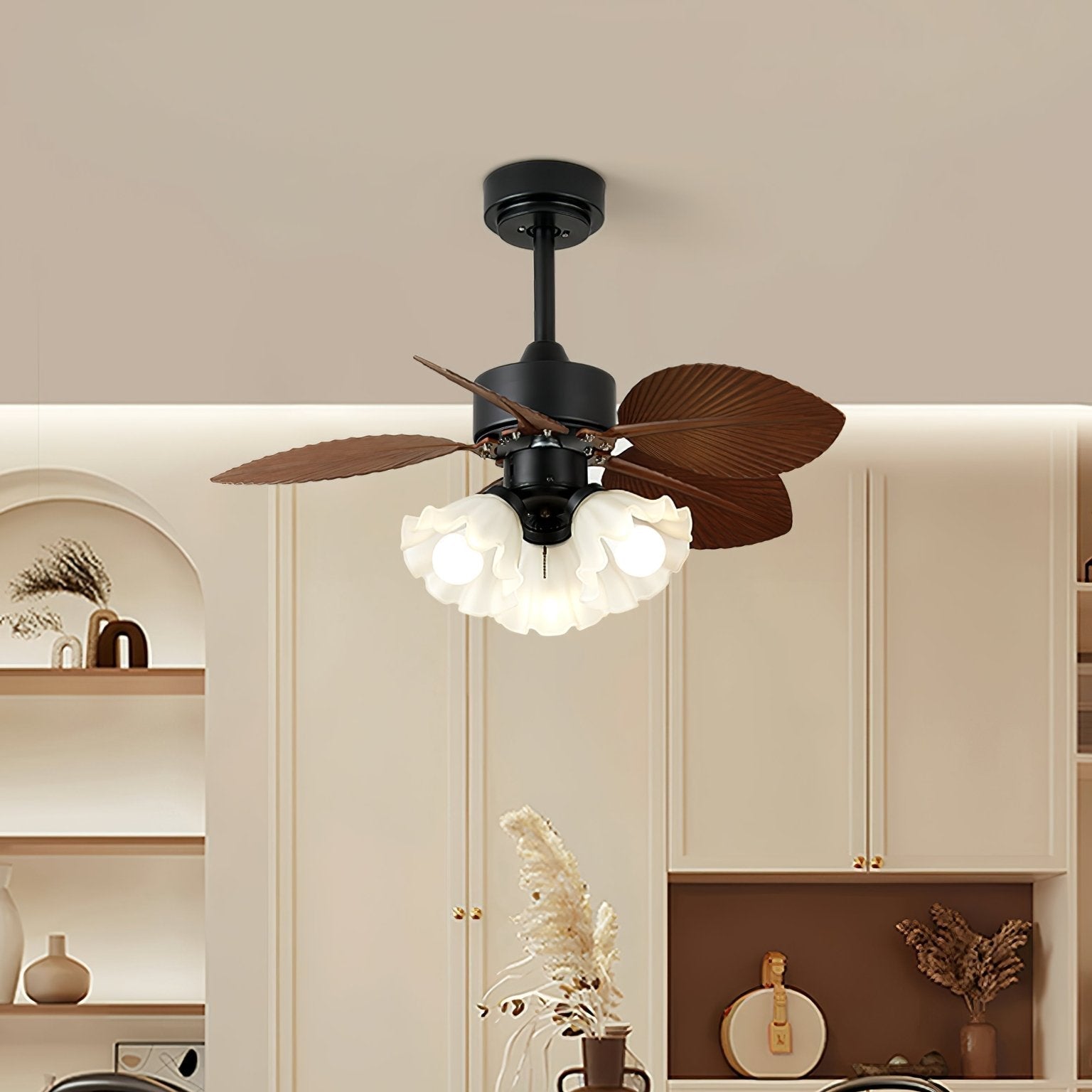 Rosalyn Vintage Deckenventilatorleuchte in einer Innenraumumgebung