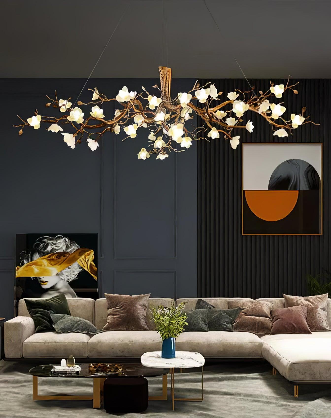 Avaros Luxus Blumen Zweig Keramik Kronleuchter-Letslighting