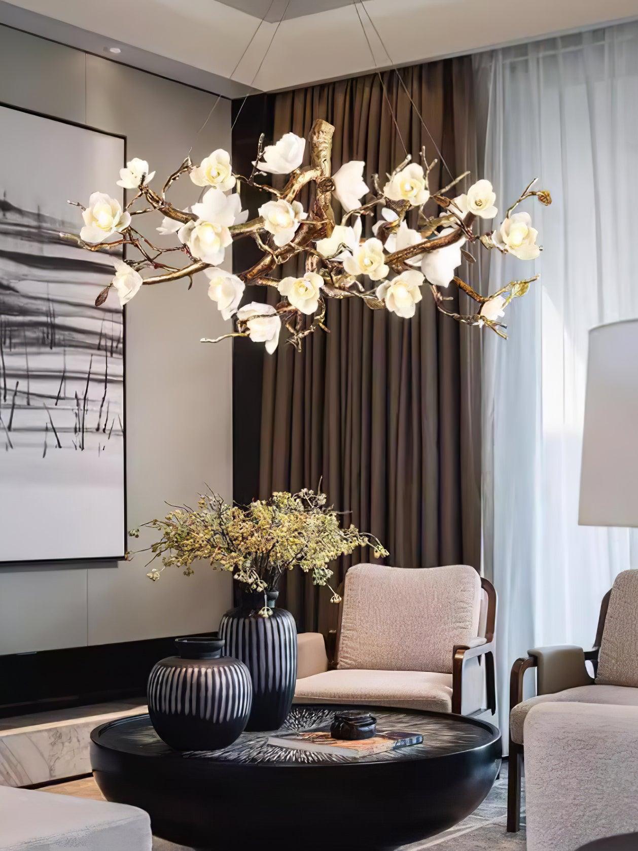 Avaros Luxus Blumen Zweig Keramik Kronleuchter-Letslighting