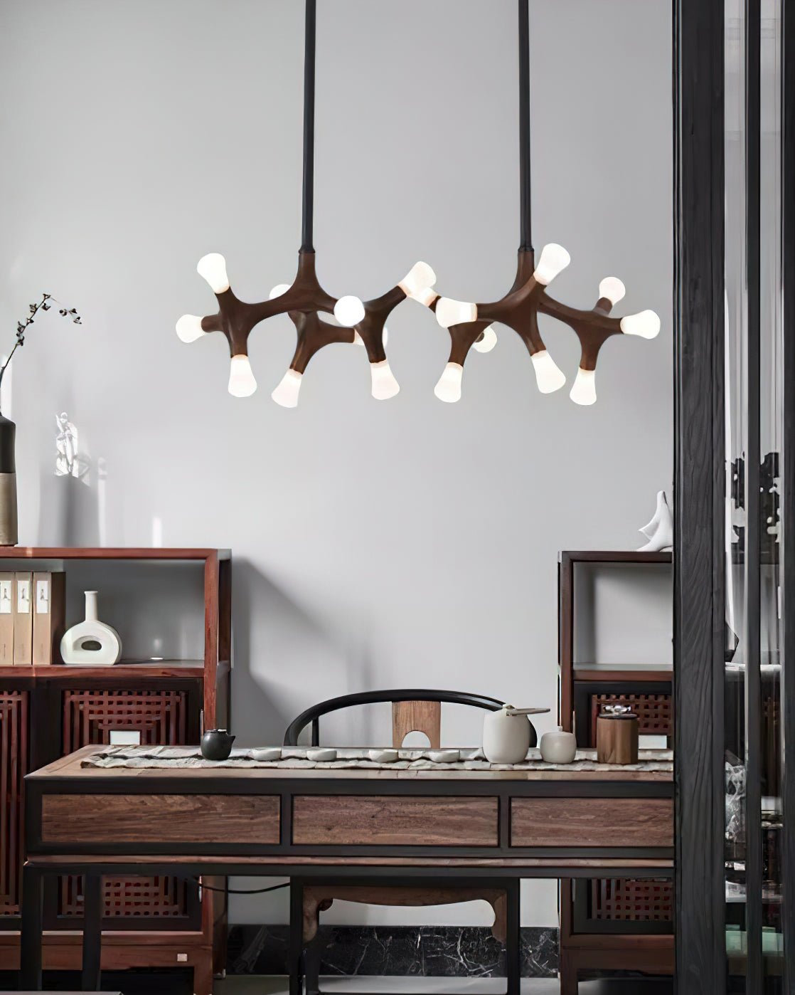 Mynorila Holz-Pendelleuchte im Ast-Design-Letslighting