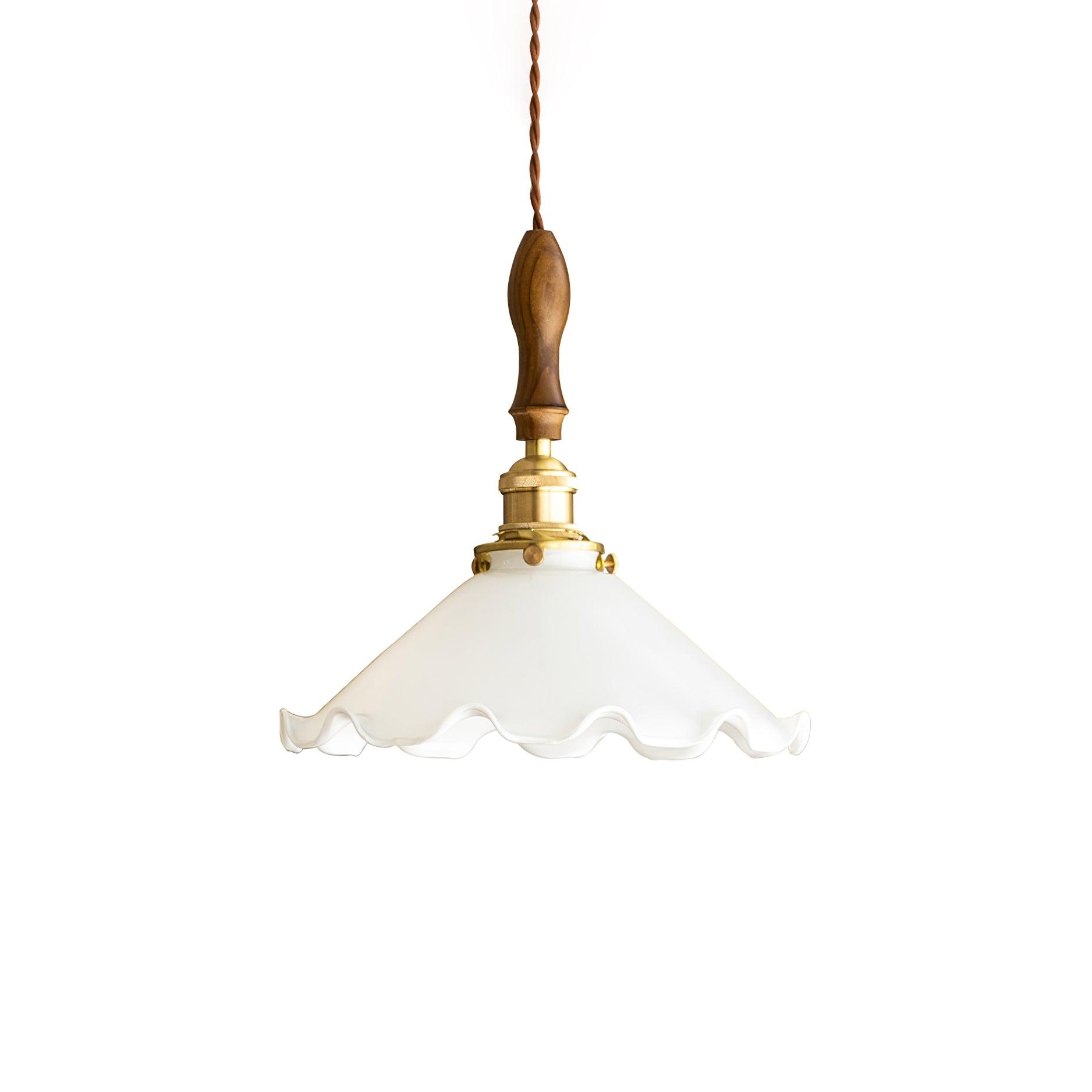 Solara Pendelleuchte Glas Wellig Schirm Vintage-Letslighting