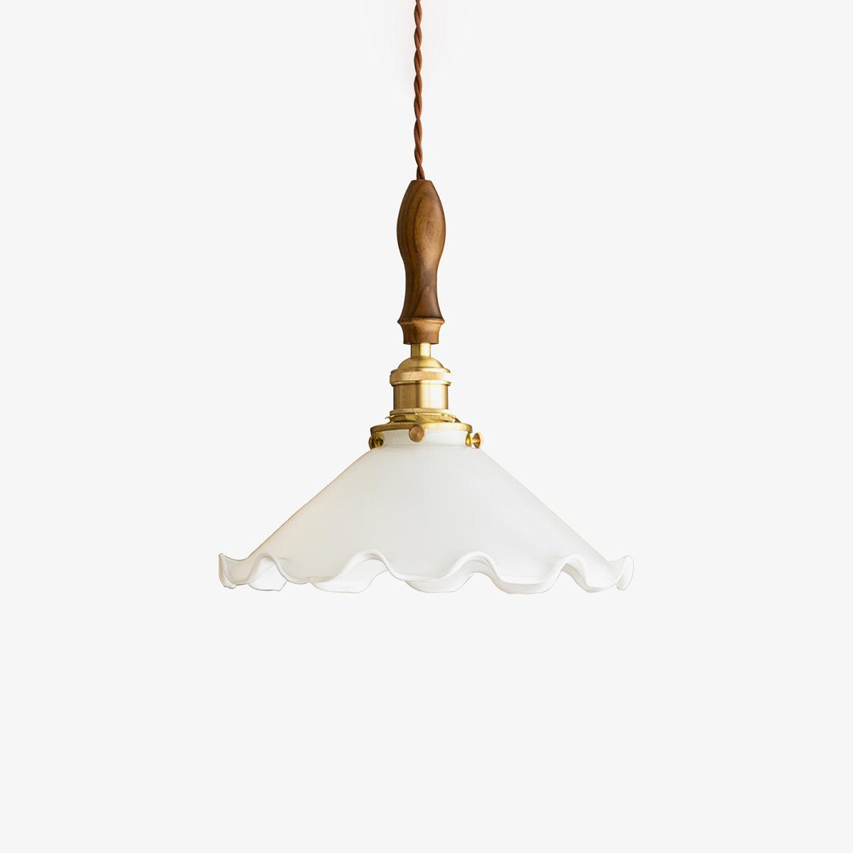 Solara Pendelleuchte Glas Wellig Schirm Vintage-Letslighting