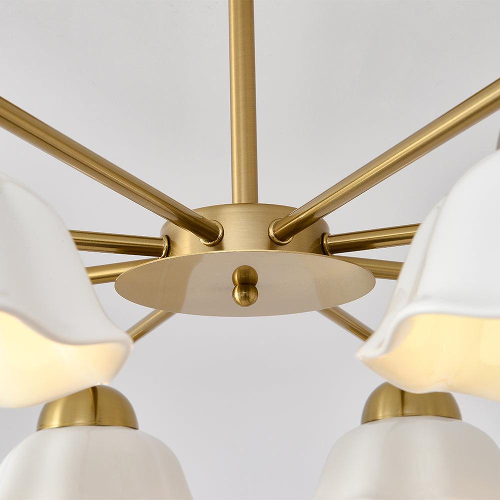 Zasila Nordic Art Flower Shade Metal Ceramics Chandelier - Blowlighting