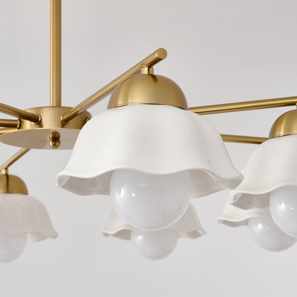 Zasila Nordic Art Flower Shade Metal Ceramics Chandelier - Blowlighting