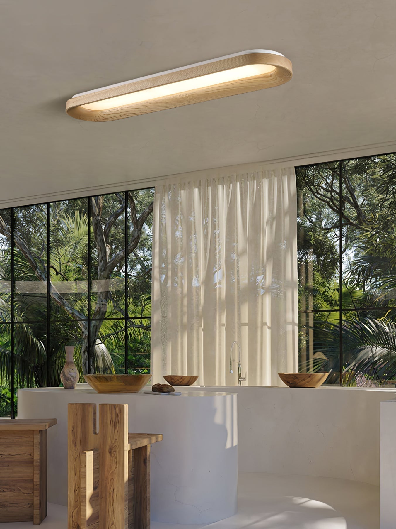 Zatalel Modern Minimalistisch Fließend Wolke Holz Deckenleuchte-Letslighting