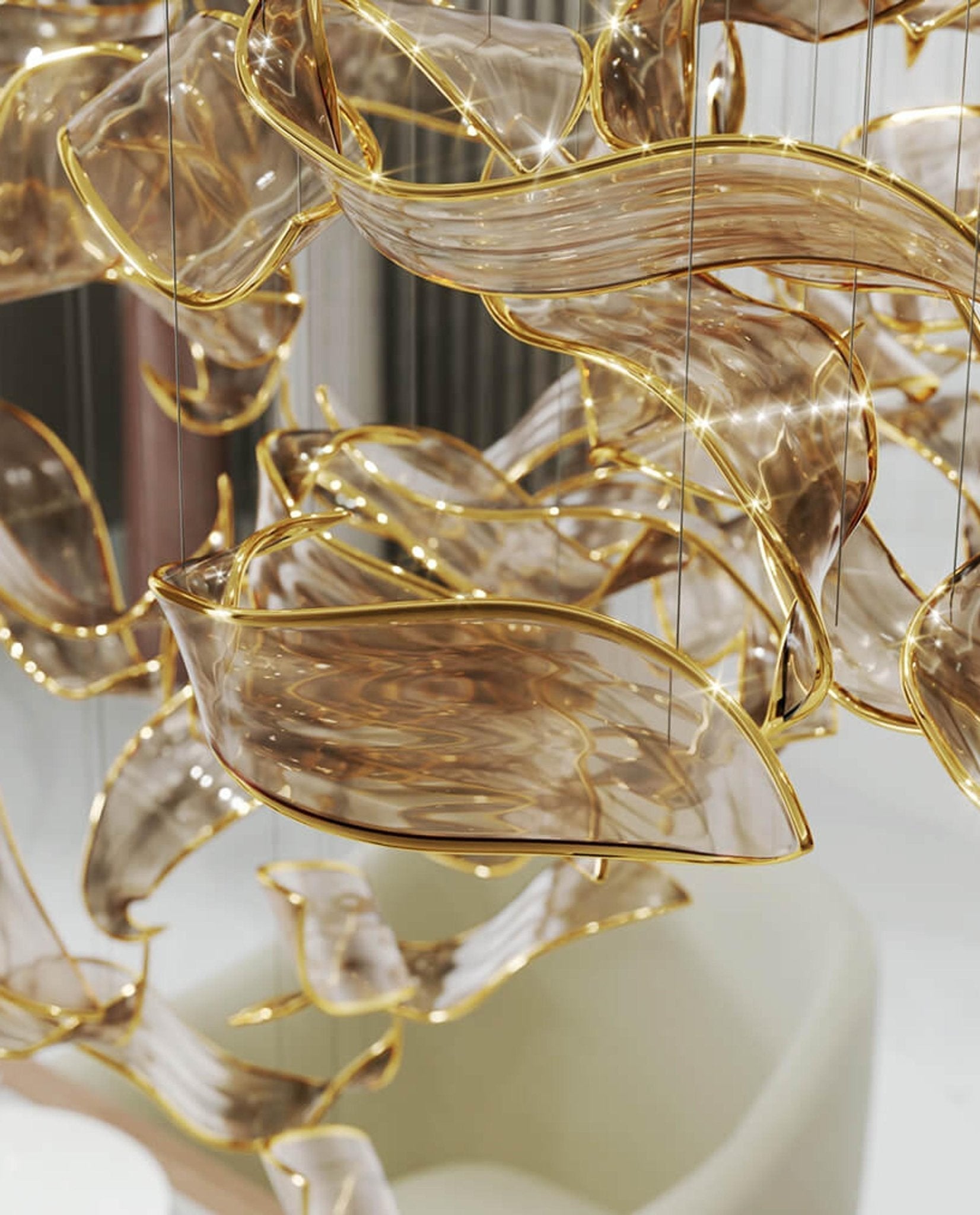Lustra Kronleuchter Kaskadierend Blatt Luxus-Letslighting