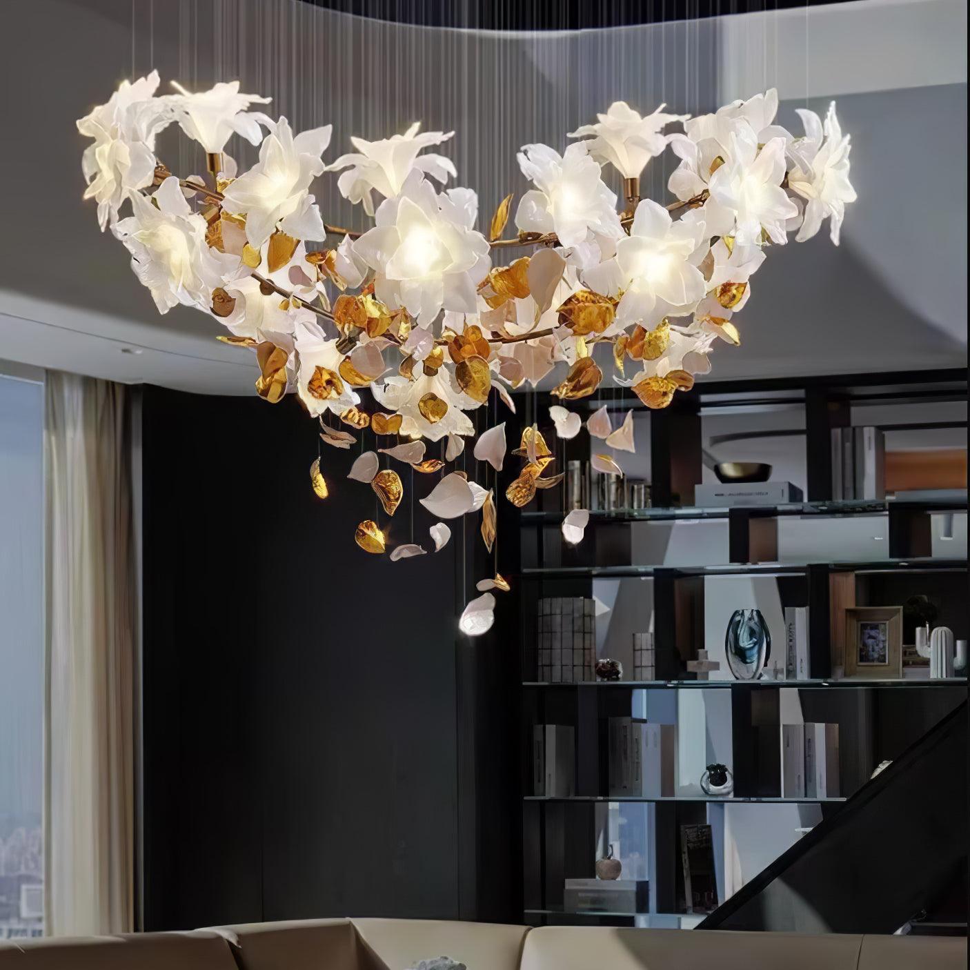 Araeos Fliegend Blüten Flatternd Messing Kronleuchter-Letslighting