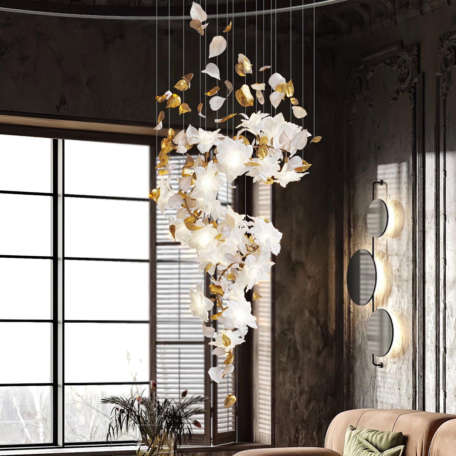 Araeos Fliegend Blüten Flatternd Messing Kronleuchter-Letslighting