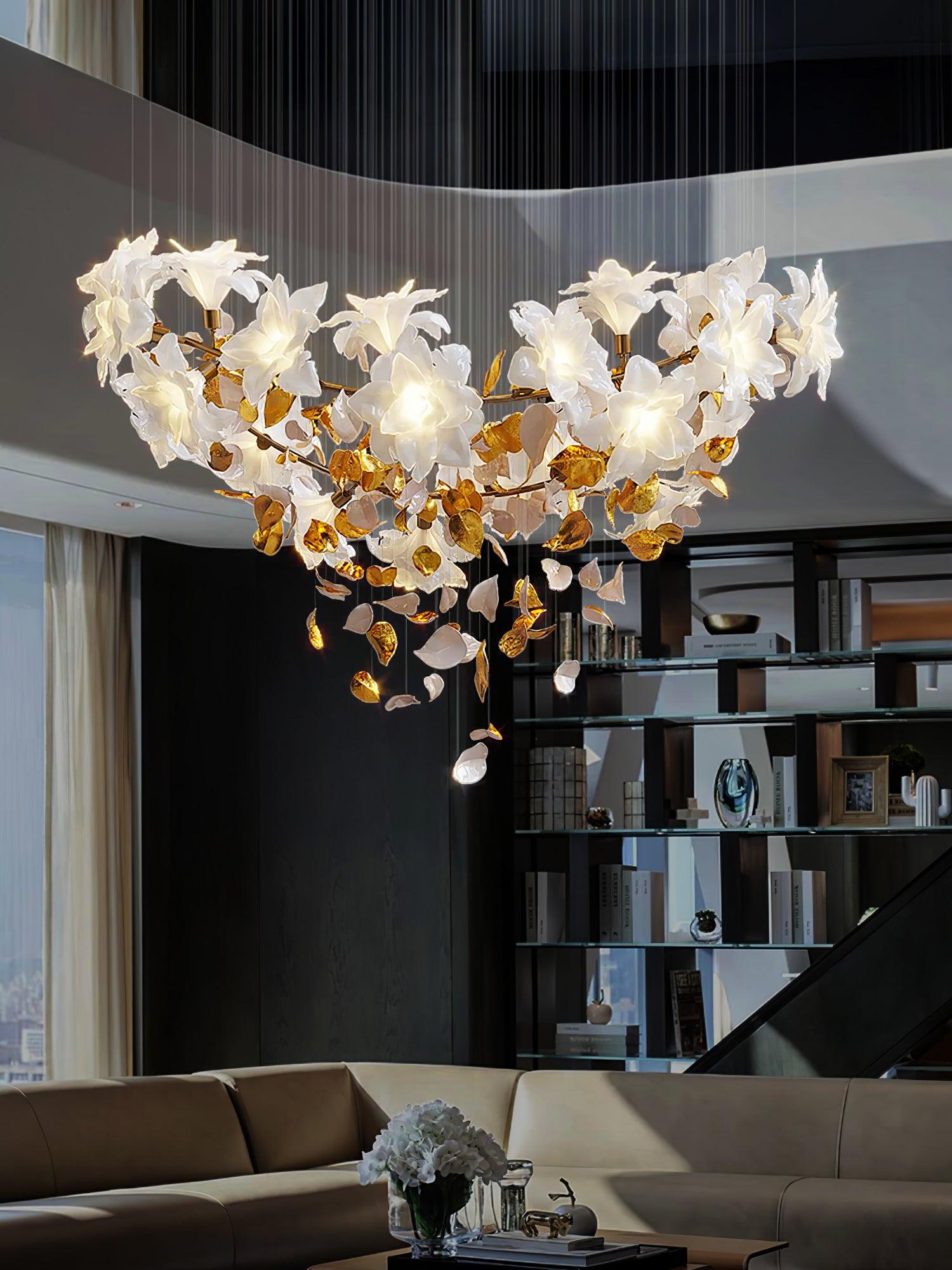 Araeos Fliegend Blüten Flatternd Messing Kronleuchter-Letslighting