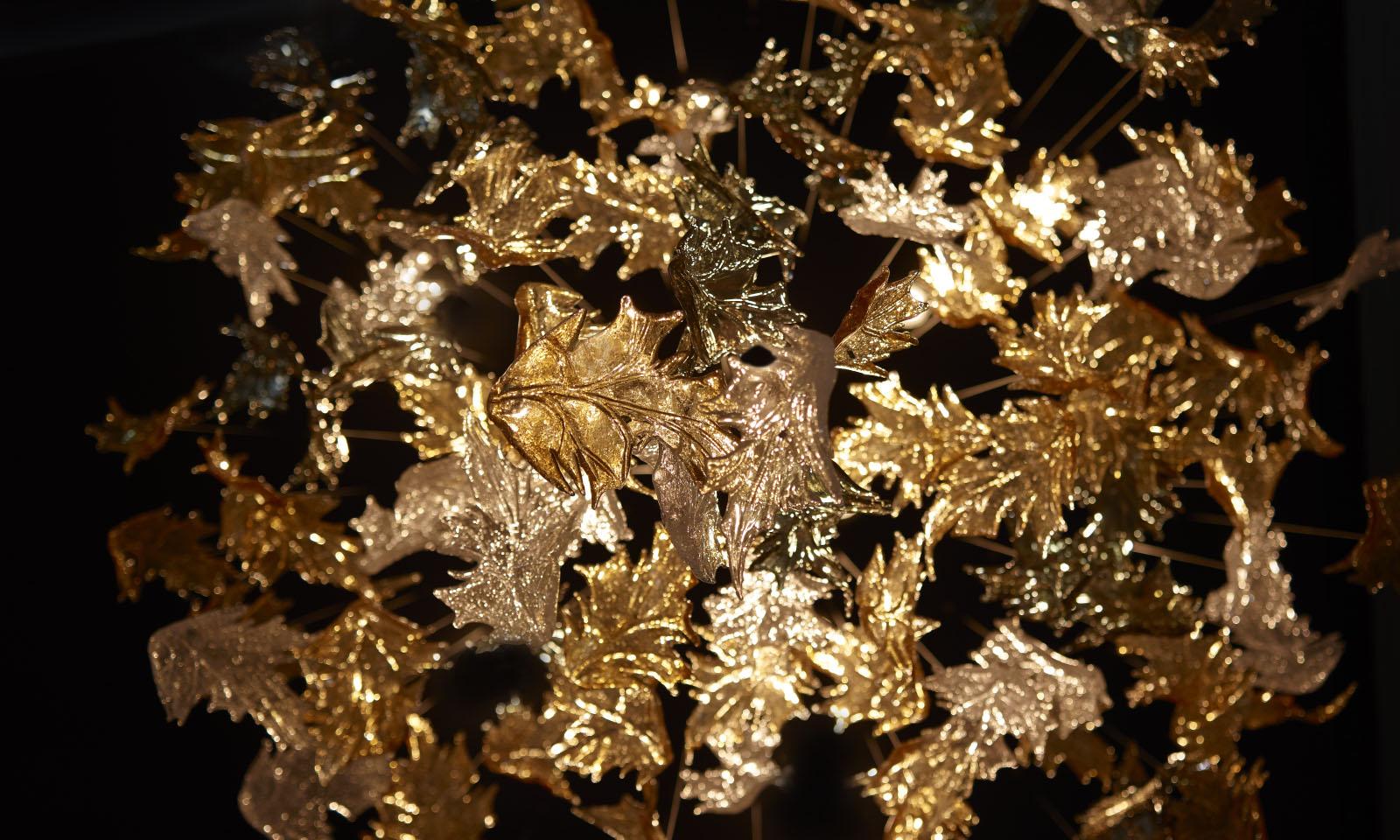 Cosolion Bernsteinfarbener Kronleuchter aus klarem Glas-Letslighting