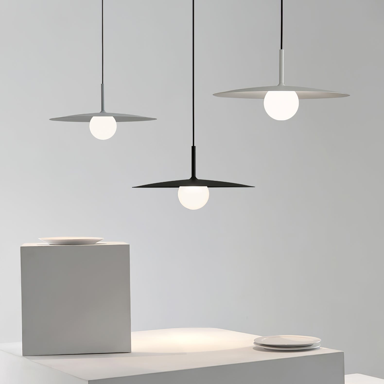 Lustra Pendelleuchte Platte Schirm für Wohnzimmer-Letslighting