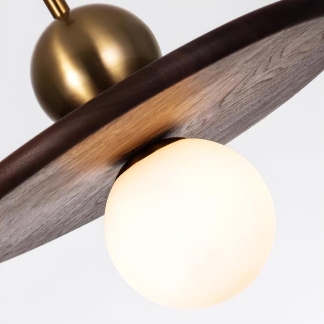 Flying Saucer Walnut Pendant Lamp - Blowlighting