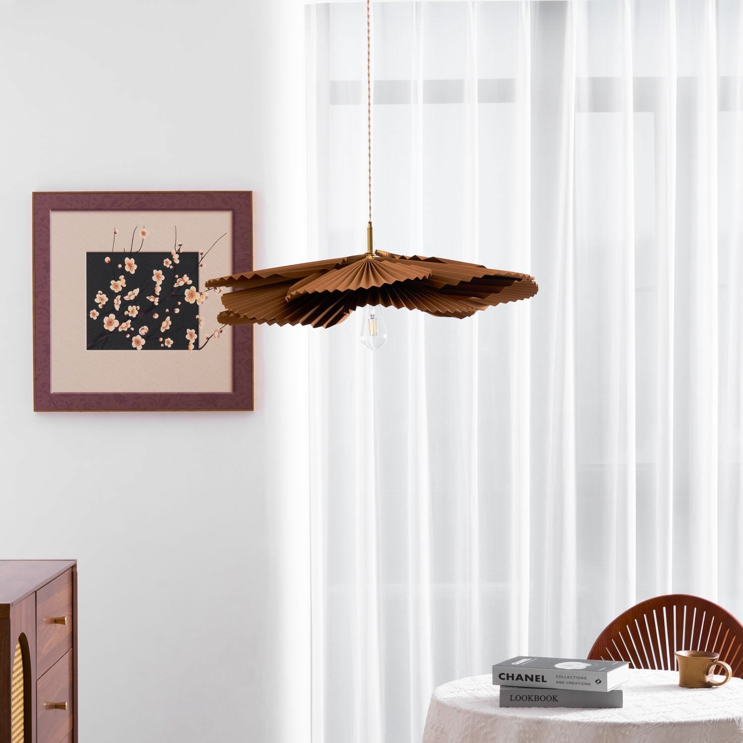 Folded Leaf Lotus Pendant Lamp - Blowlighting