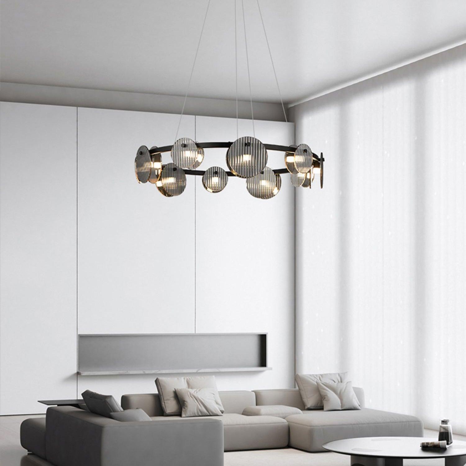 Lustra Kronleuchter Rauchglas und Schwarz-Letslighting