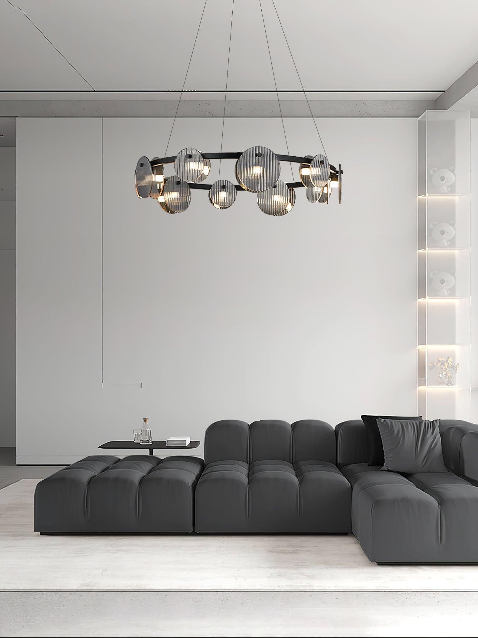 Lustra Kronleuchter Rauchglas und Schwarz-Letslighting