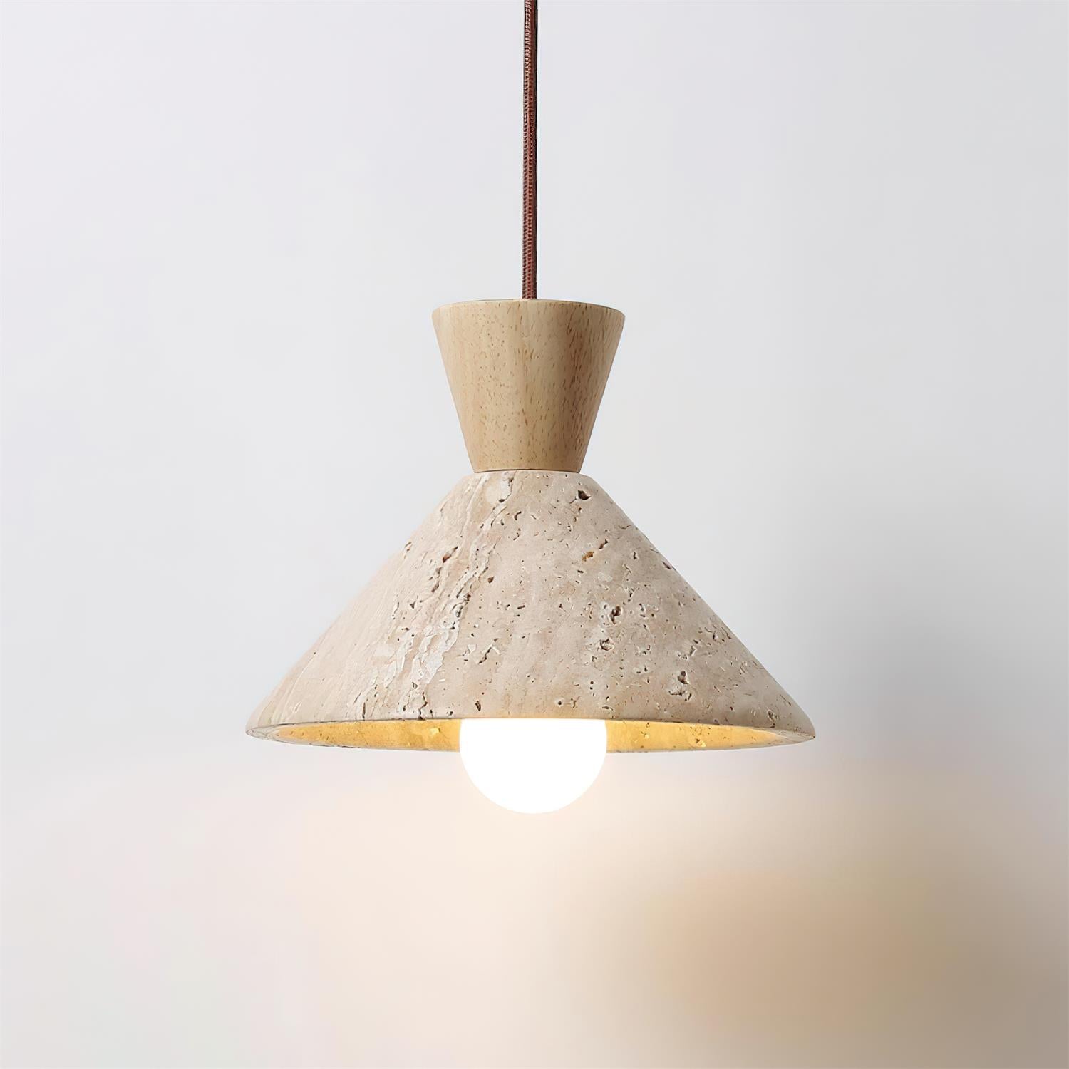Ritta Travertine Pendant Lamp Hat Shape - Letslighting