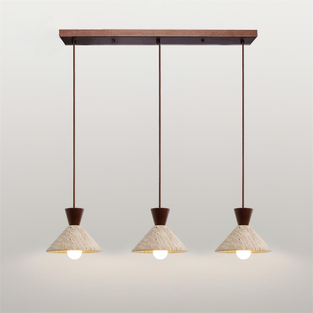 Ritta Travertine Pendant Lamp Hat Shape - Letslighting