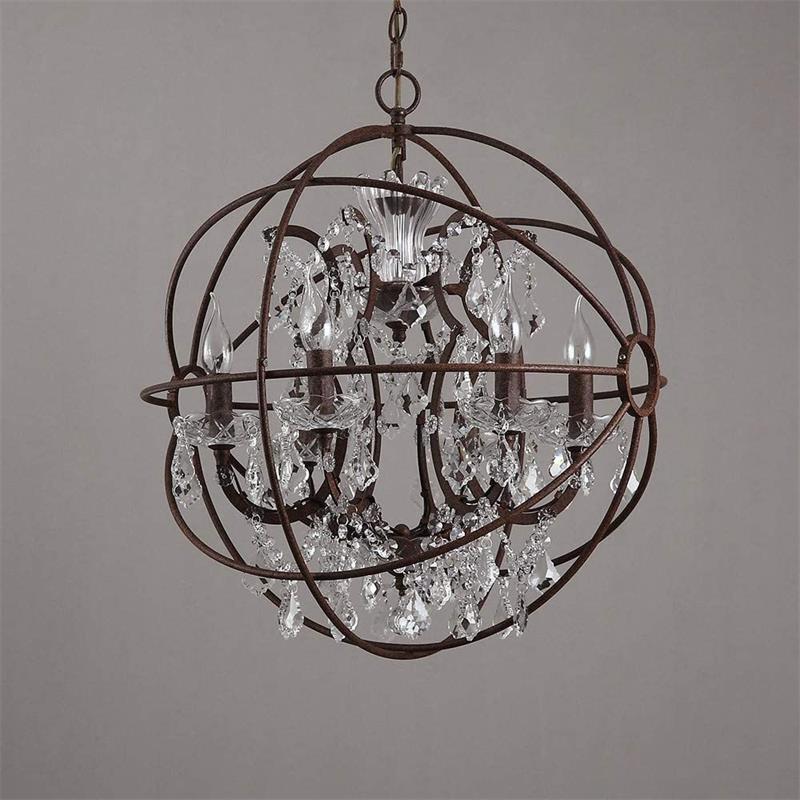 Sylirara Traditional Single Orb Metal Crystal Pendant Lamp - Letslighting